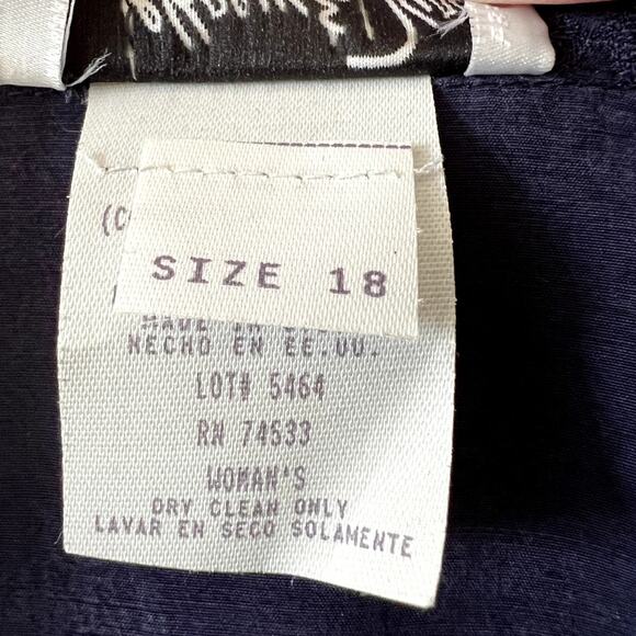 Vintage Womens Jeffrey & Dara Button Up Tunic Top Size 18 Retro 80s Teacher - Picture 4 of 6